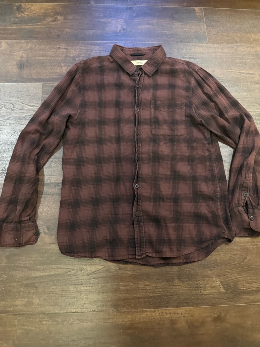 Buck Mason Maroon Plaid Lightweight Button-Down Shirt